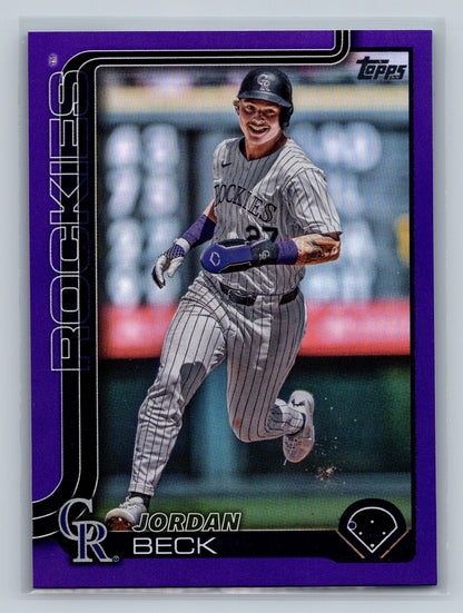 Jordan Beck 2025 Topps Series 1 Purple Foil /250 #139 Rockies