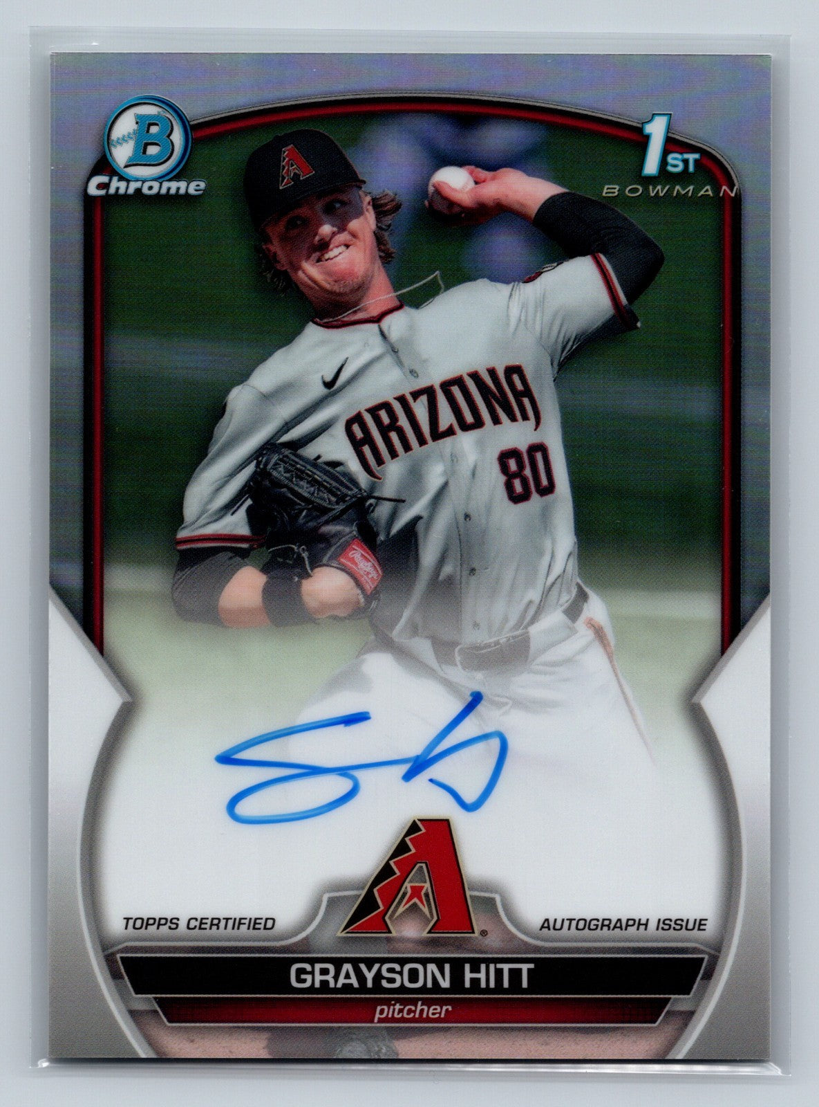 Grayson Hitt 2023 Bowman Draft Chrome 1st Refractor Auto /499 #CDA-GH