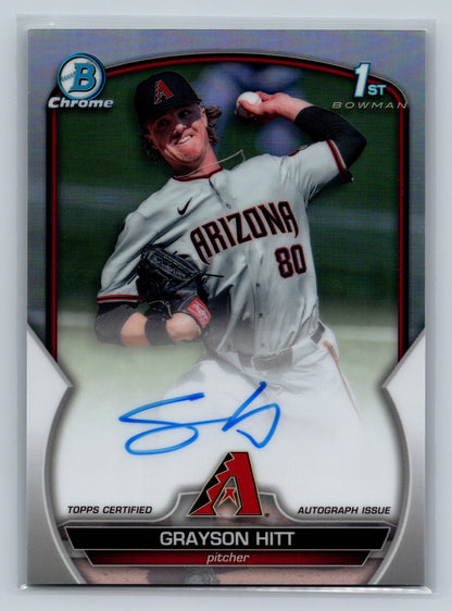 Grayson Hitt 2023 Bowman Draft Chrome 1st Refractor Auto /499 #CDA-GH