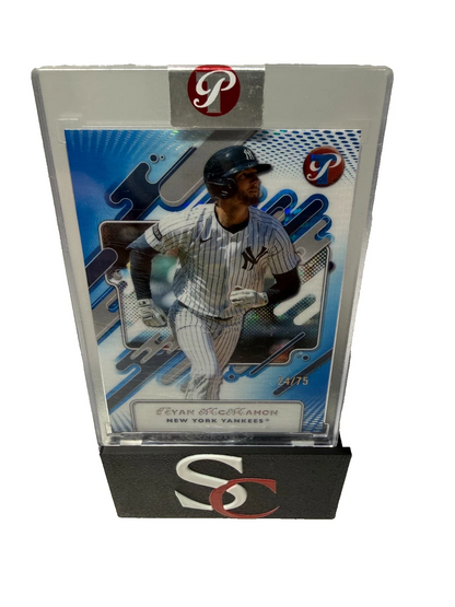 Ryan McMahon 2025 Topps Pristine Blue Refractor /75 #191 Yankees