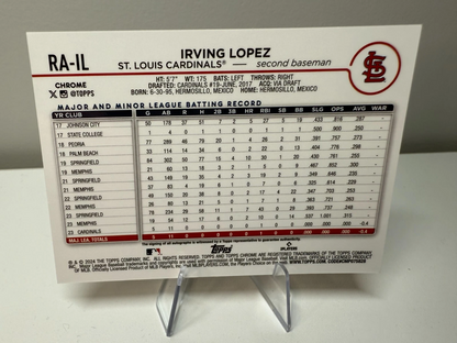 Irving Lopez 2024 Topps Chrome Update Gold Refractor Auto RC /50 #RA-IL