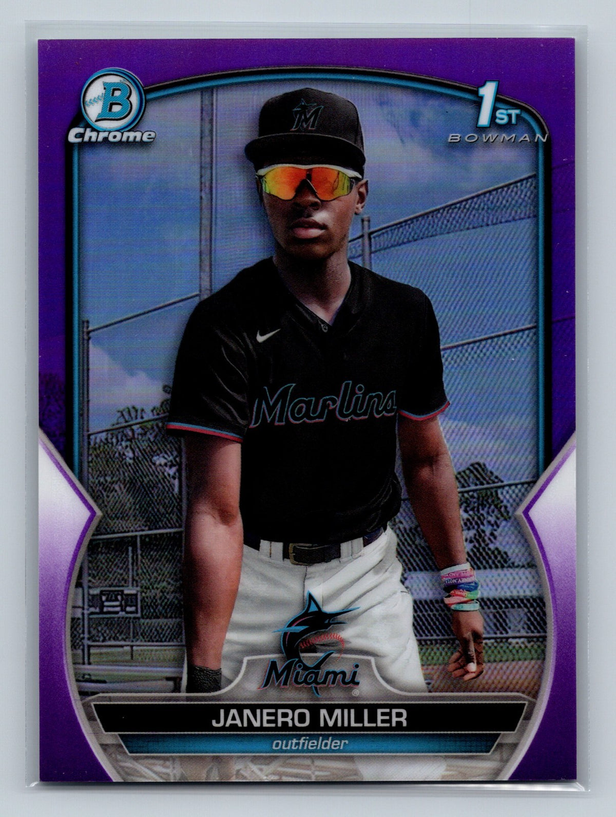 Janero Miller 2023 Bowman Chrome 1st Purple Refractor /250 #BCP-184 Marlins