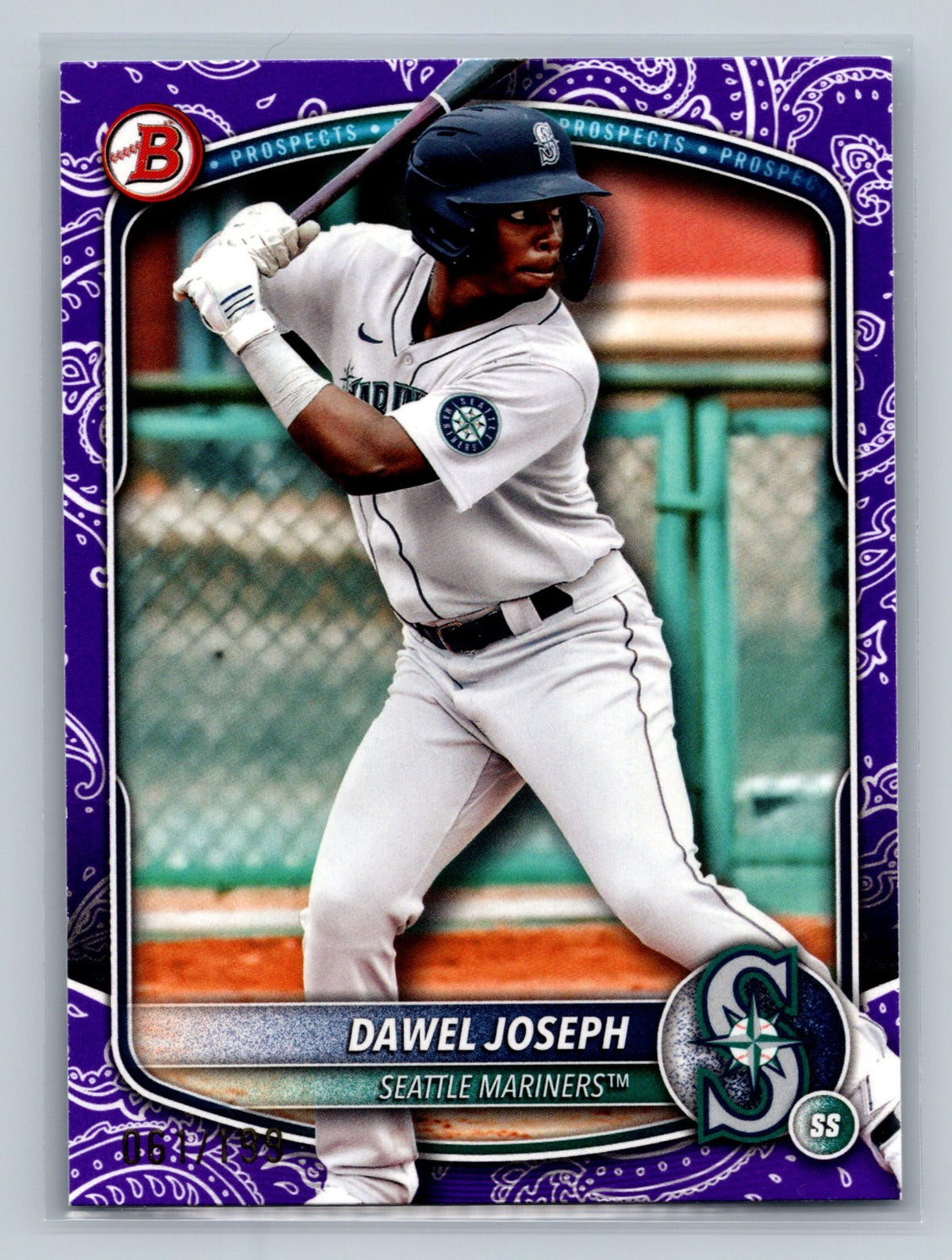 Dawel Joseph 2025 Bowman Paper Prospects Purple Pattern /199 #BP-8 Mariners