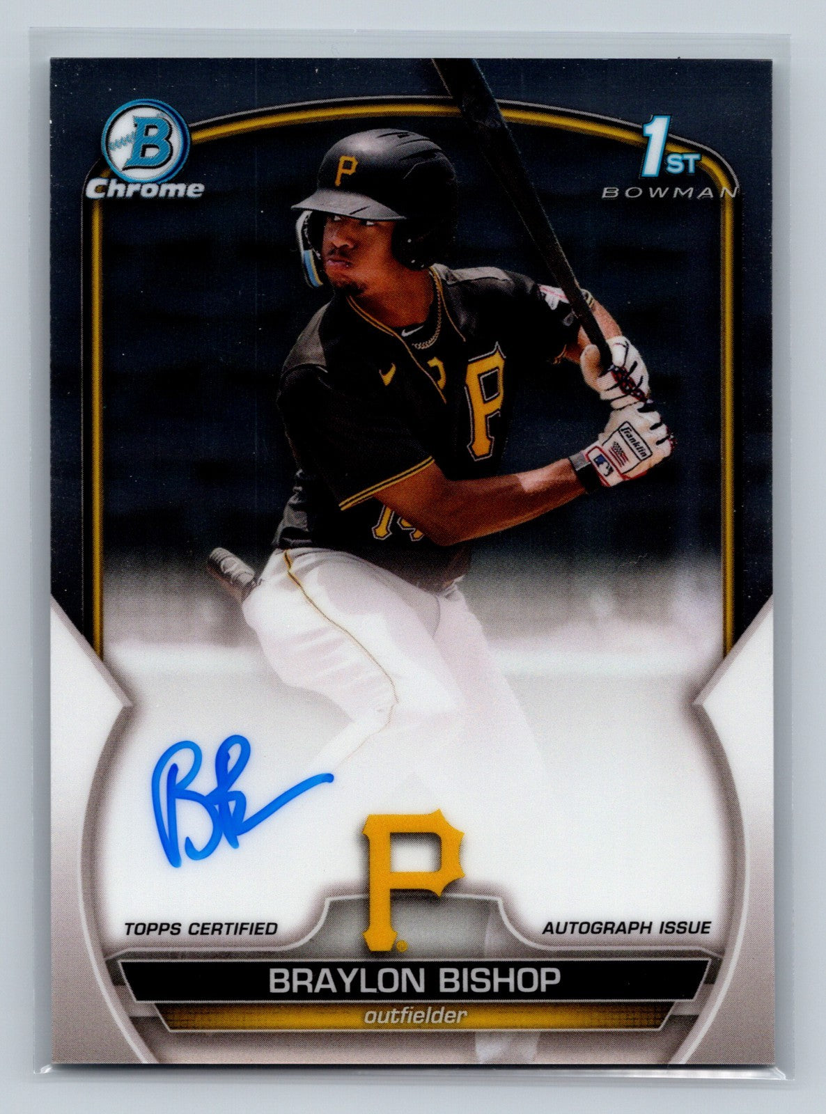 Braylon Bishop 2023 Bowman Chrome 1st Auto #CPA-BB Pirates