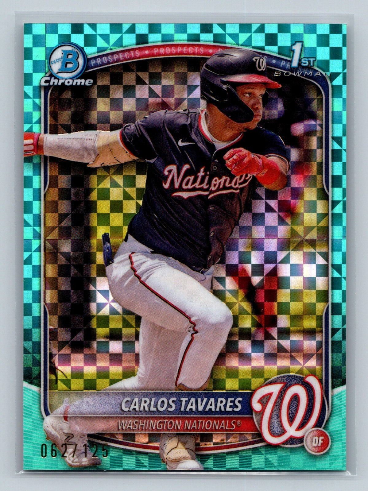 Carlos Tavares 2025 Bowman Chrome 1st Aqua X-Fractor /125 #BCP-28 Nationals