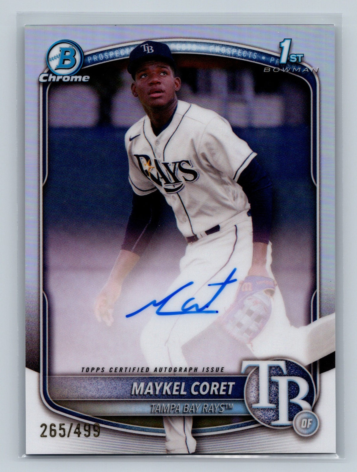 Maykel Coret 2025 Bowman Chrome 1st Refractor Auto /499 #CPA-MC Rays