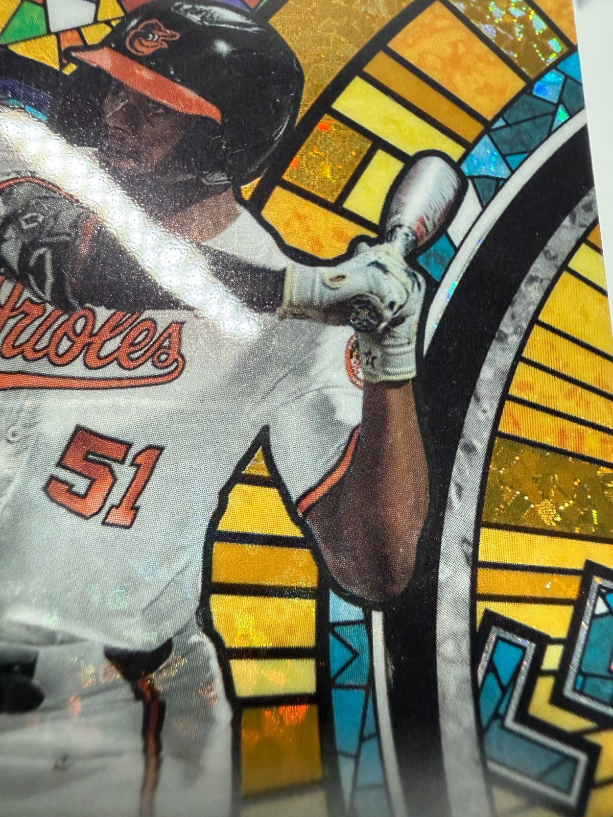 Enrique Bradfield Jr. 2023 Bowman Draft Stained Glass Gold Mini Diamond Auto /50