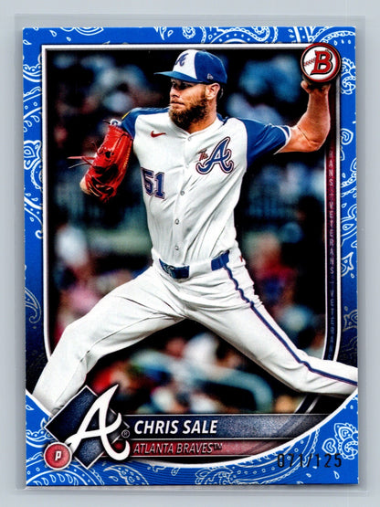 Chris Sale 2025 Bowman Blue Pattern /125 #82 Braves