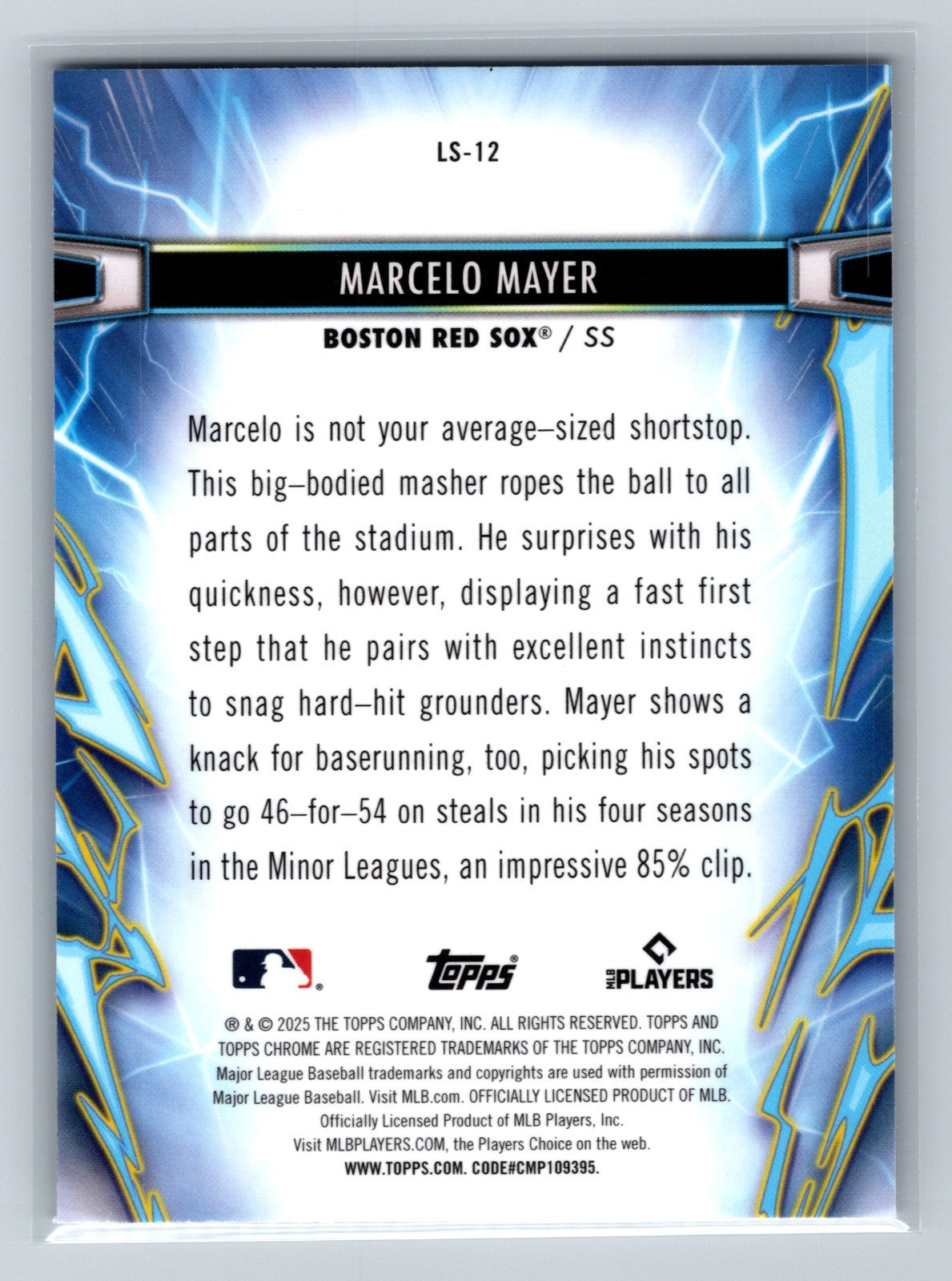 Marcelo Mayer 2025 Topps Chrome Cosmic Light Speed RC #LS-12 Red Sox