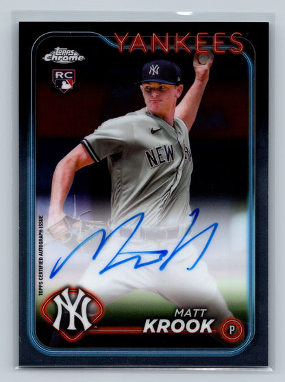 Matt Krook 2024 Topps Chrome Auto RC #RA-MK Yankees