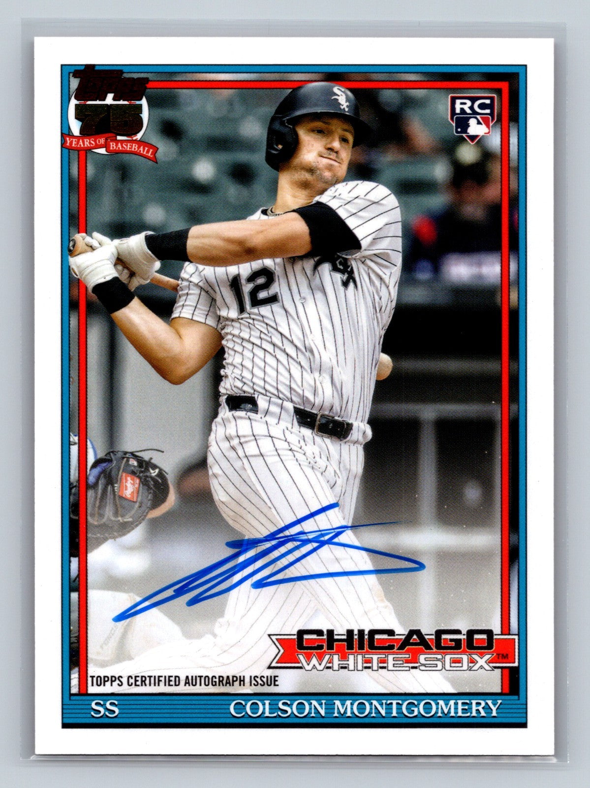 Colson Montgomery 2026 Topps Series 1 1991 Auto RC #91A-COM White Sox