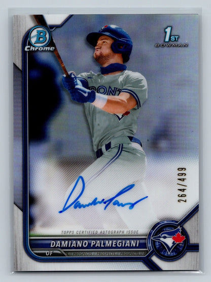 Damiano Palmegiani 2022 Bowman Chrome 1st Refractor Auto /499 #CPA-DP Blue Jays