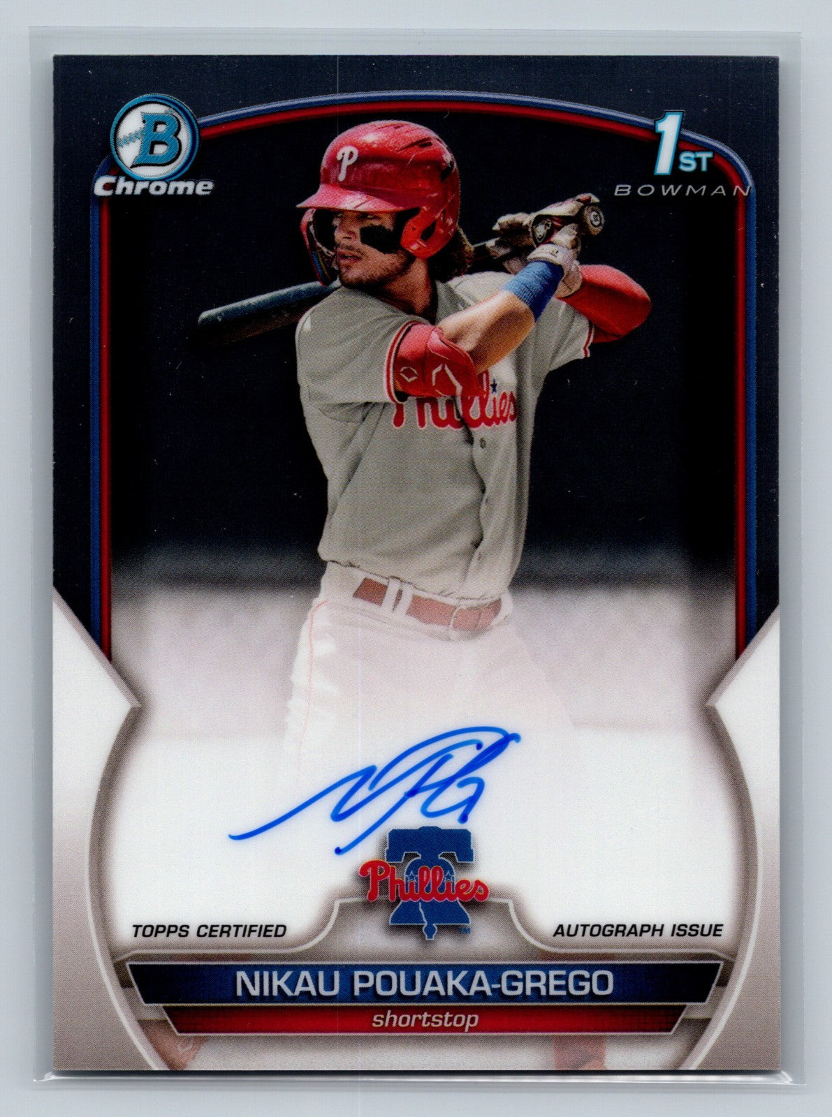 Nikau Pouaka-Grego 2023 Bowman Chrome 1st Auto #CPA-NP Phillies