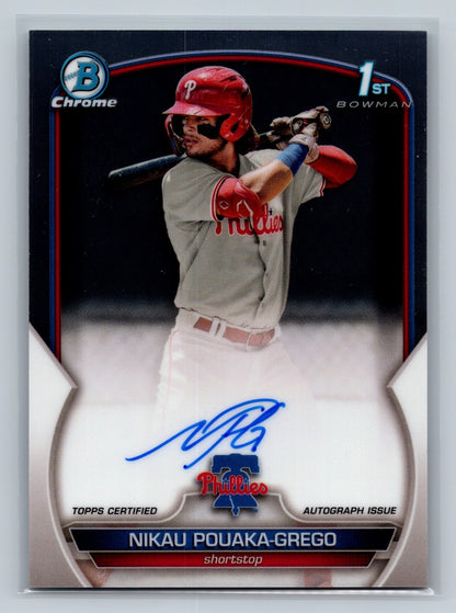 Nikau Pouaka-Grego 2023 Bowman Chrome 1st Auto #CPA-NP Phillies
