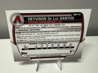 Deyvison De Los Santos 2023 Bowman Chrome 1st Sapphire Orange Refractor /50