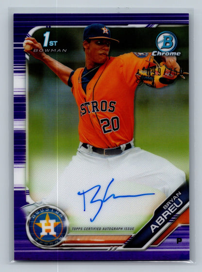 Bryan Abreu 2019 Bowman Chrome 1st Purple Refractor Auto /250 #CPA-BA Astros