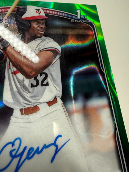 Quentin Young 2025 Bowman Draft Chrome 1st Green Lava Refractor Auto /99 #CPA-QY