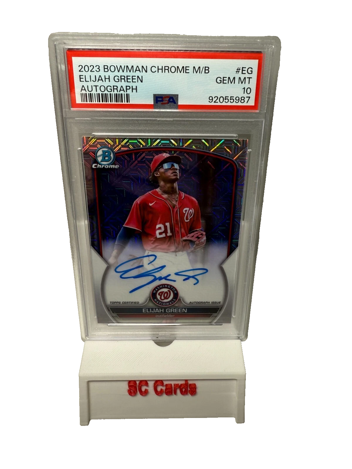 Elijah Green 2023 Bowman Chrome Mega Box Mojo Auto #BCMA-EG PSA 10 GEM MT