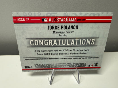 Jorge Polanco 2019 Topps Update Series All Star Stitches Gold /50 #ASSR-JP Twins