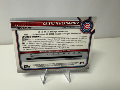 Cristian Hernandez 2022 Bowman Chrome Blue Mojo Refractor /150 #BCP-240
