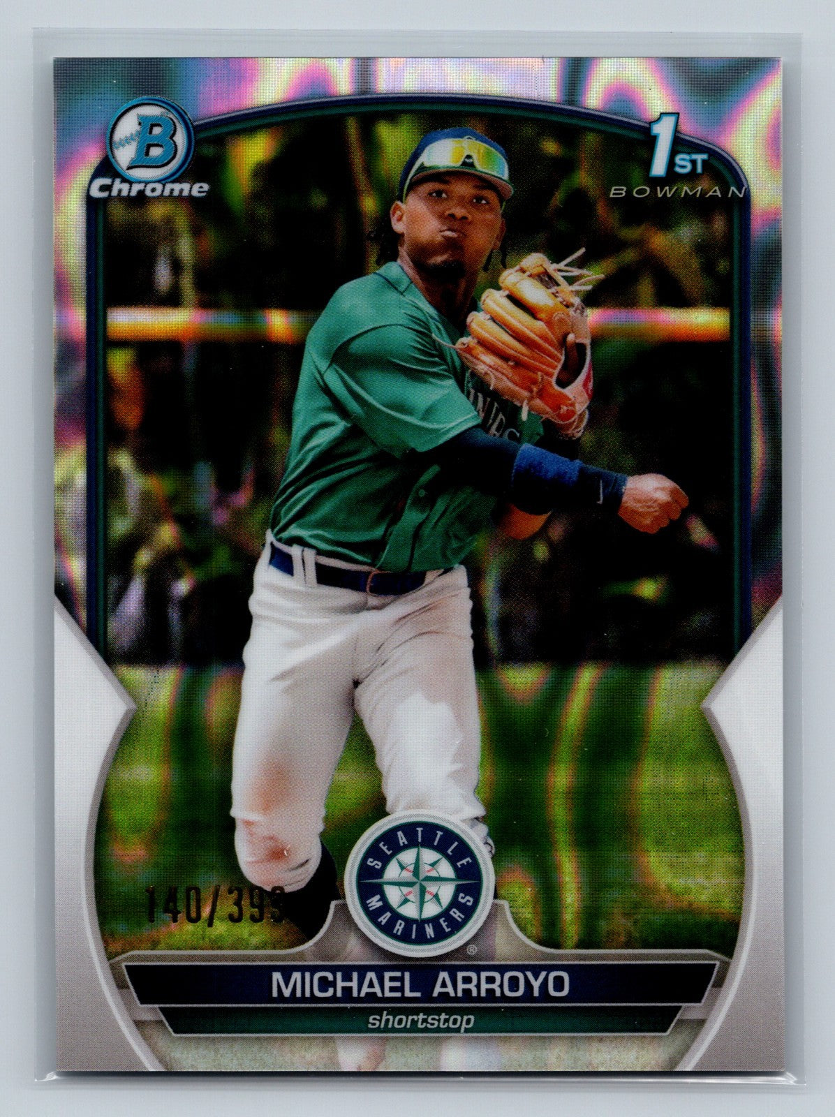 Michael Arroyo 2023 Bowman Chrome Prospects Lava Refractor /399 #BCP-63 Mariners