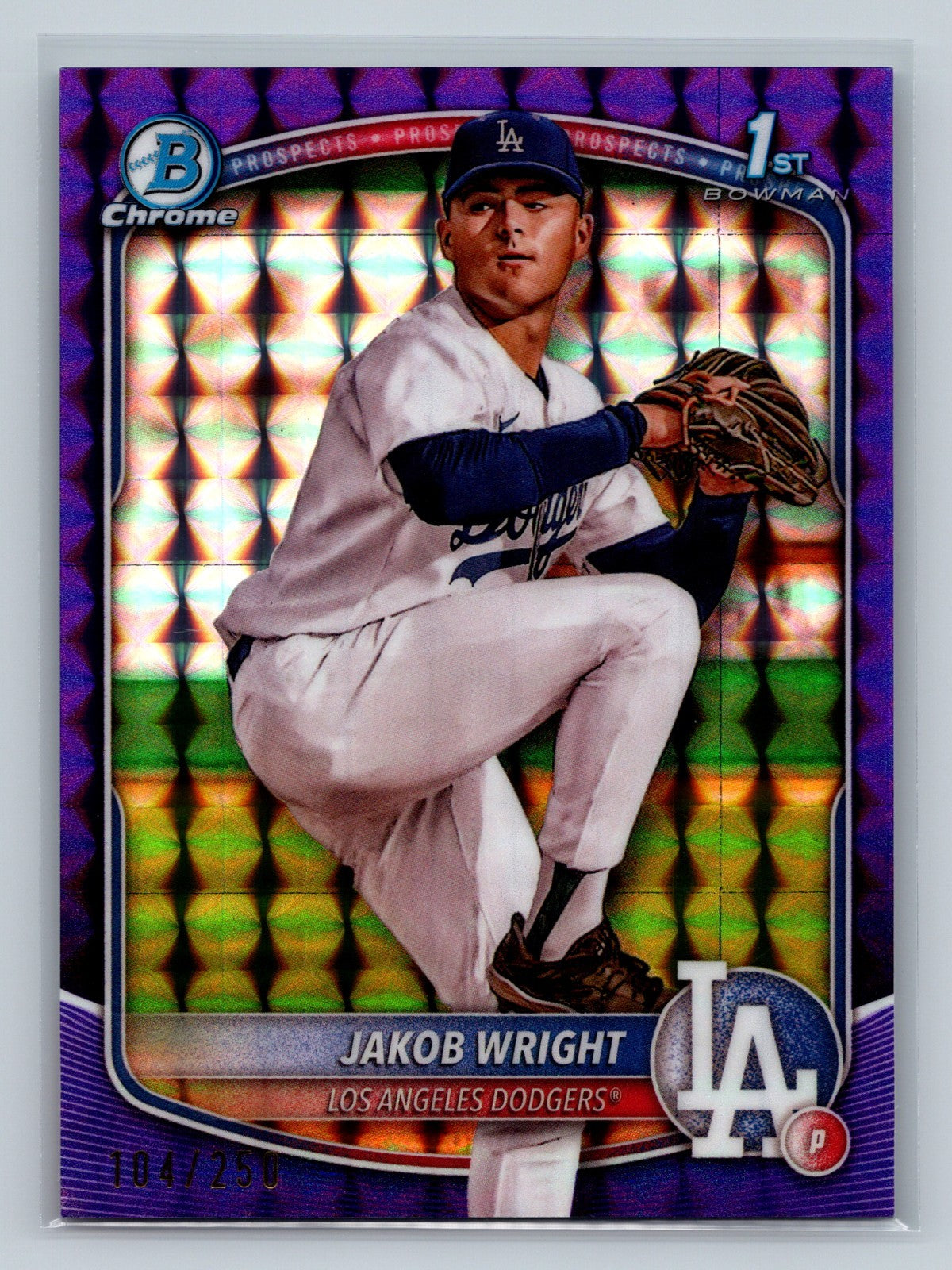 Jakob Wright 2025 Bowman Chrome 1st Purple Geometric Refractor /250 #BCP-143
