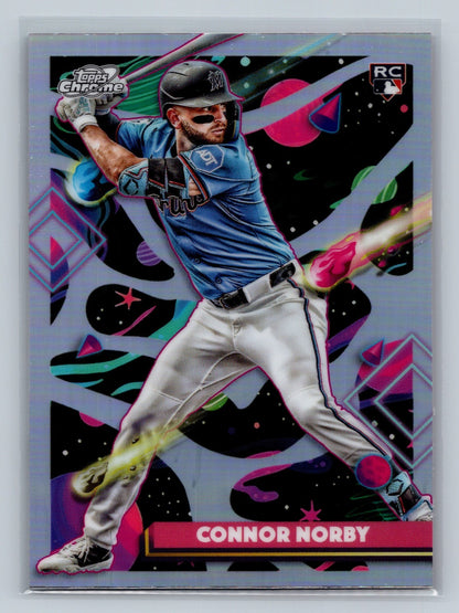 Connor Norby 2025 Topps Chrome Cosmic Refractor RC #114 Marlins