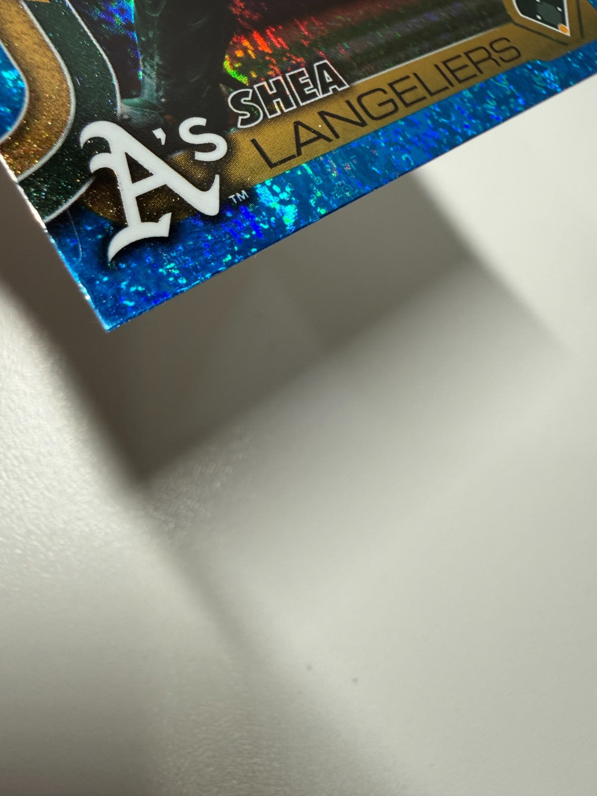 Shea Langeliers 2025 Topps Series 1 Blue Holo Foil /150 #158 Athletics