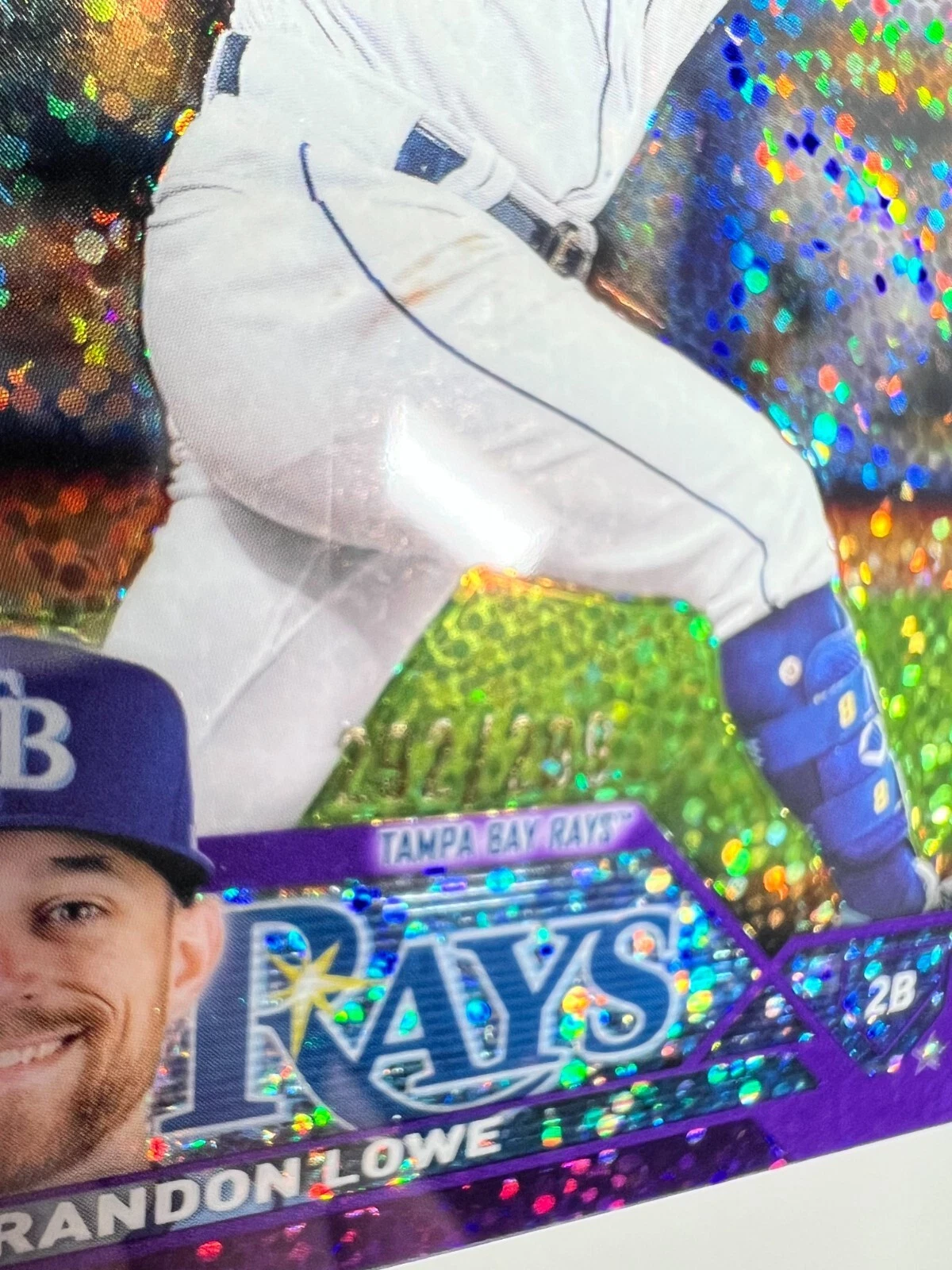 Brandon Lowe 2023 Topps Chrome Purple Speckle Refractors /299 #208 Rays