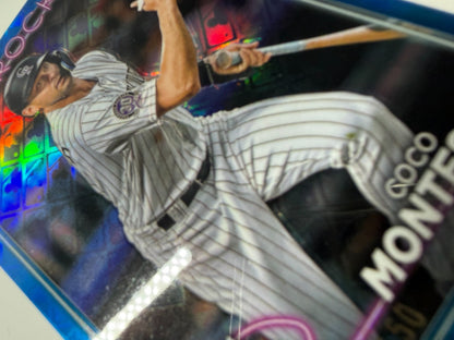 Coco Montes 2024 Topps Chrome Blue Logofractor RC /150 #182 Rockies