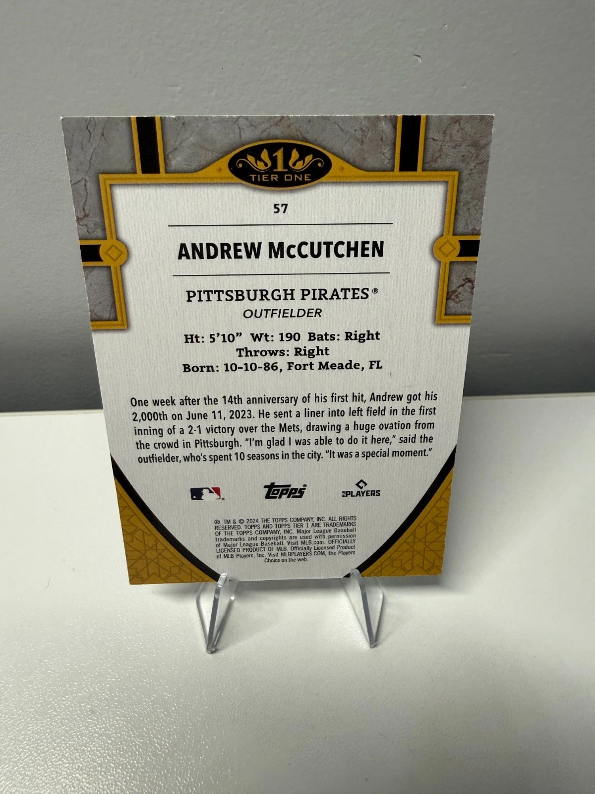 Andrew McCutchen 2024 Topps Tier One /125 #57 Pirates