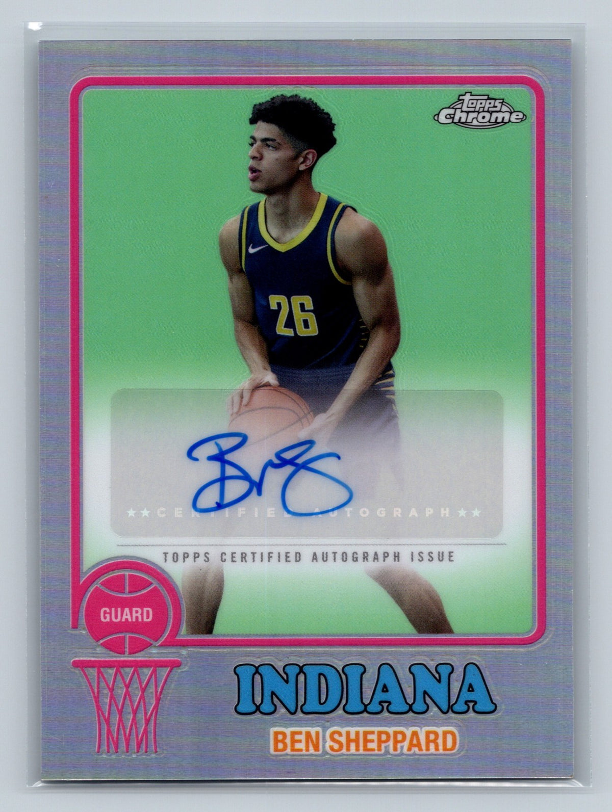 Ben Sheppard 2024-25 Topps Chrome 1973 Refractor Auto #73TA-BS Pacers