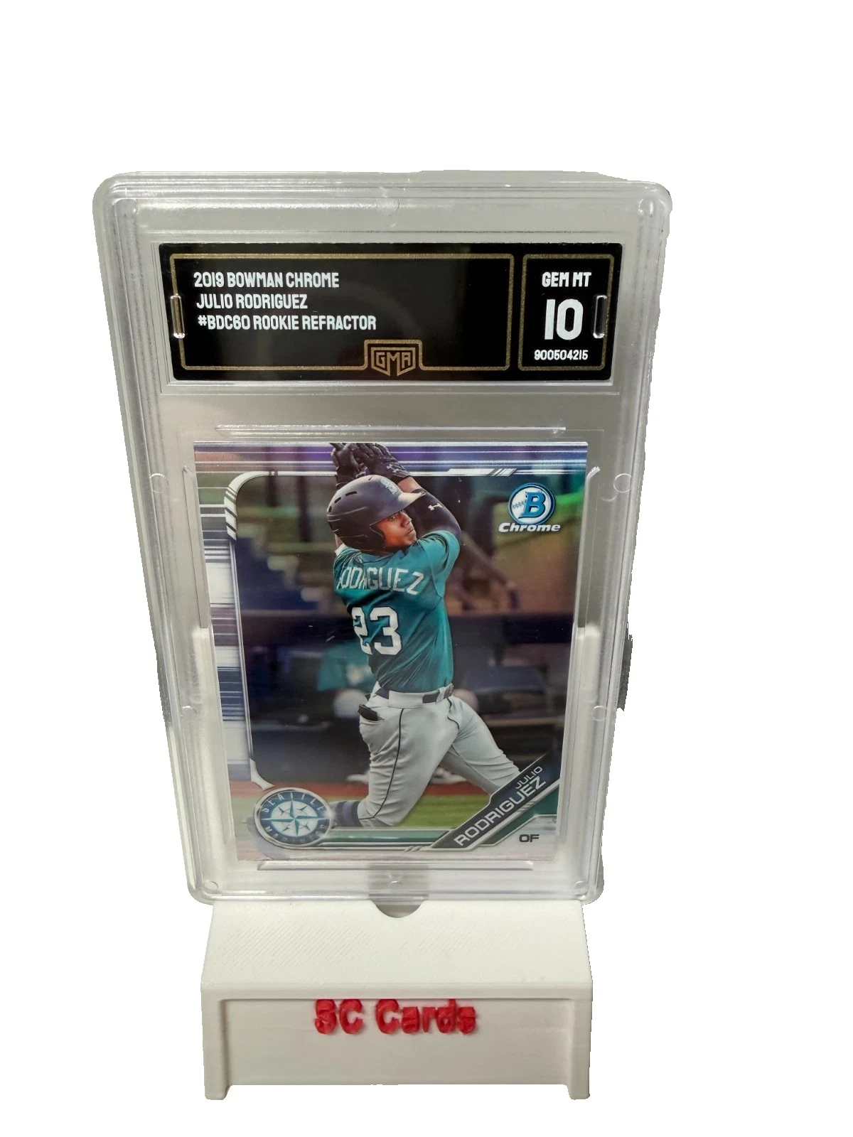 Julio Rodriguez 2019 Bowman Chrome Draft Rookie Refractor #BDC60 Mariners GMA 10