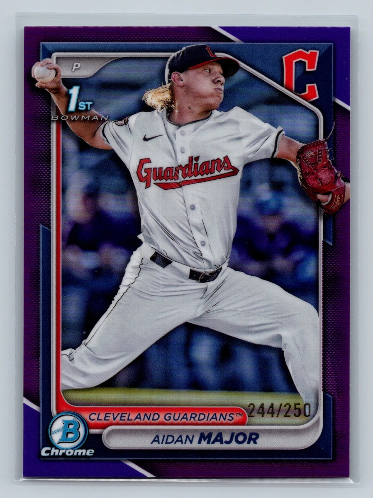 Aidan Major 2024 Bowman Draft Chrome 1st Purple Refractor /250 #BDC-196