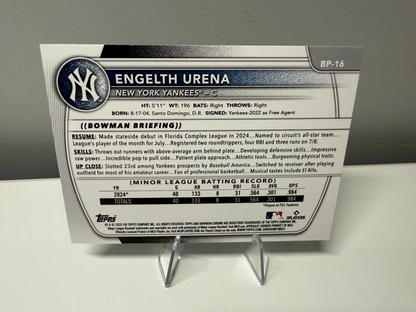 Engelth Urena 2025 Bowman 1st  Sky Blue /499 #BP-16 Yankees
