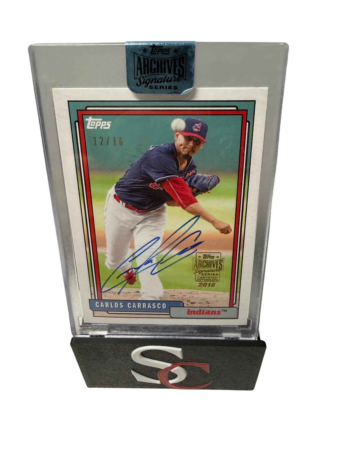 Carlos Carrasco 2018 Topps Archives Signature Series Auto /16 #296