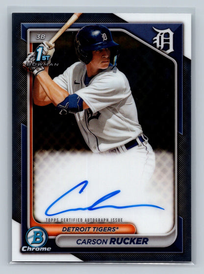 Carson Rucker 2024 Bowman Chrome 1st Auto #CPA-CR Tigers