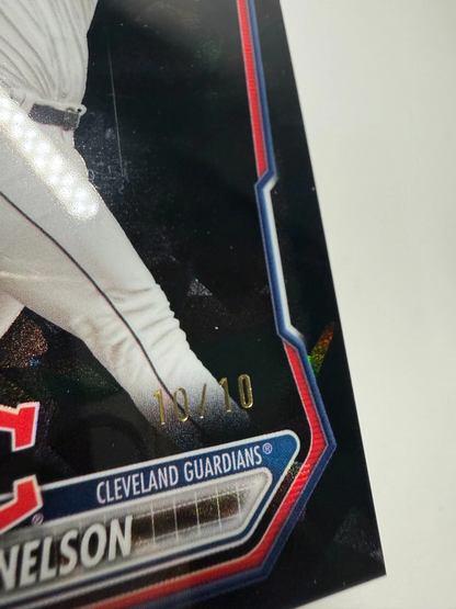 Riley Nelson 2026 Bowman Chrome 1st Sapphire Black /10 #BCP-124 Guardians