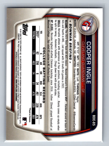 Cooper Ingle 2023 Bowman Draft Chrome 1st Purple Refractor /250 #BDC-85