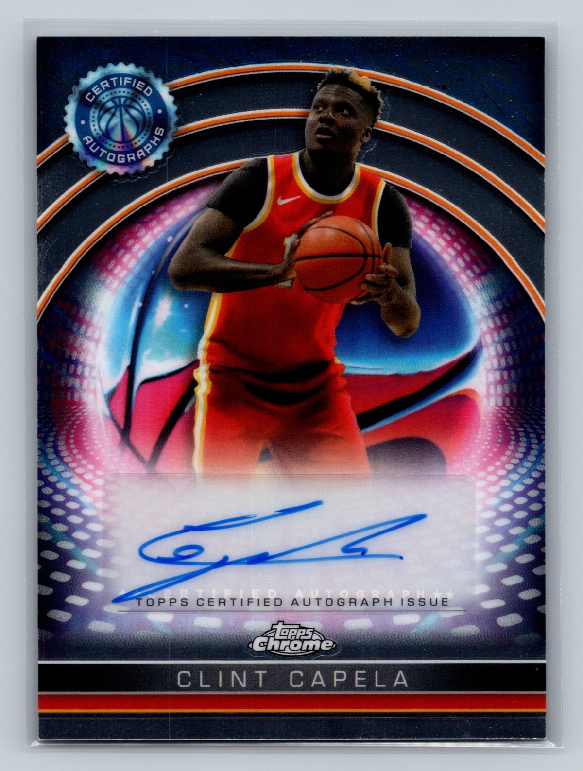 Clint Capela 2024-25 Topps Chrome Certified Auto Issue #TCAI-CC Hawks