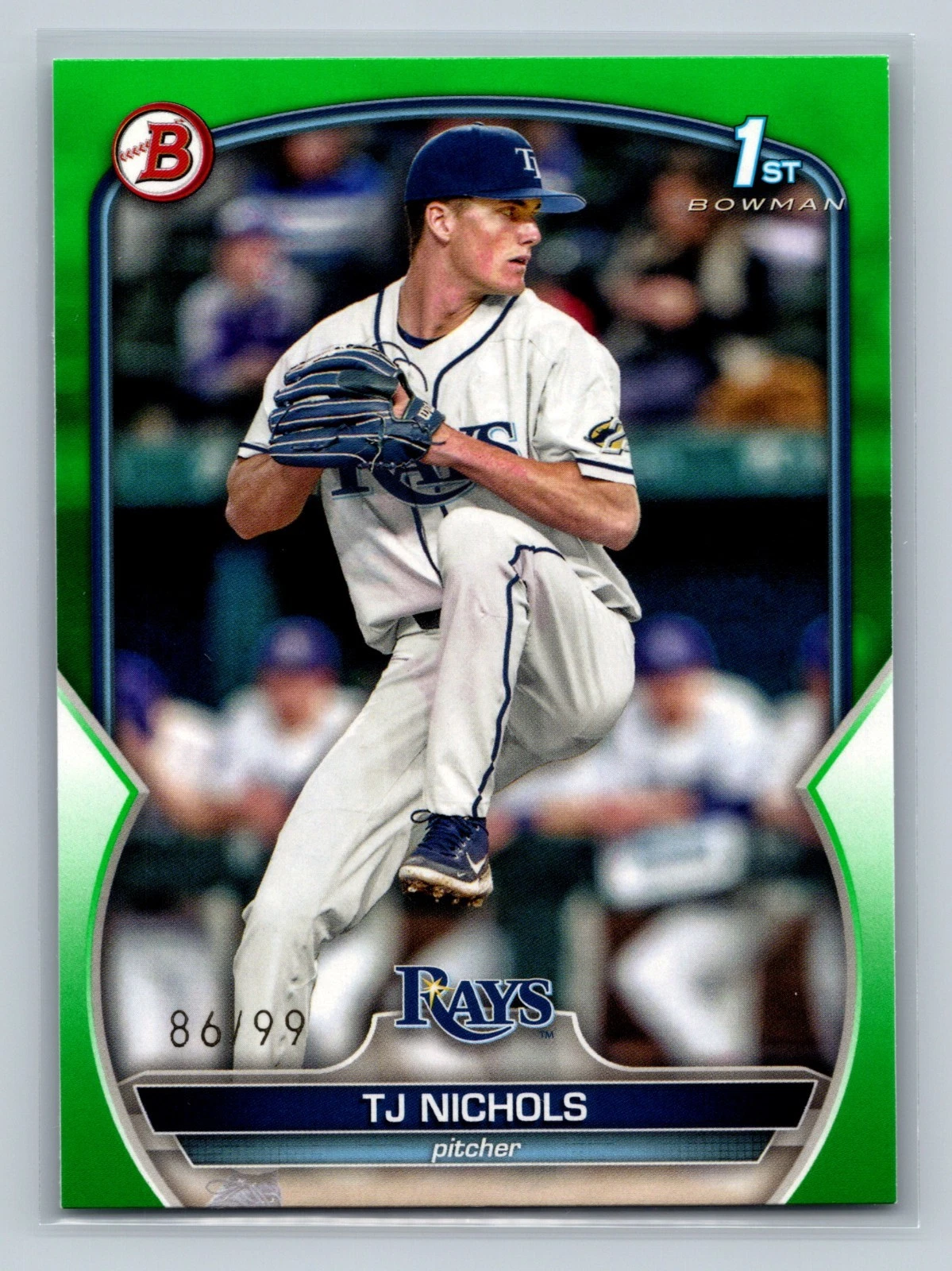 TJ Nichols 2023 Bowman Draft Paper 1st Green /99 #BD-153 Rays