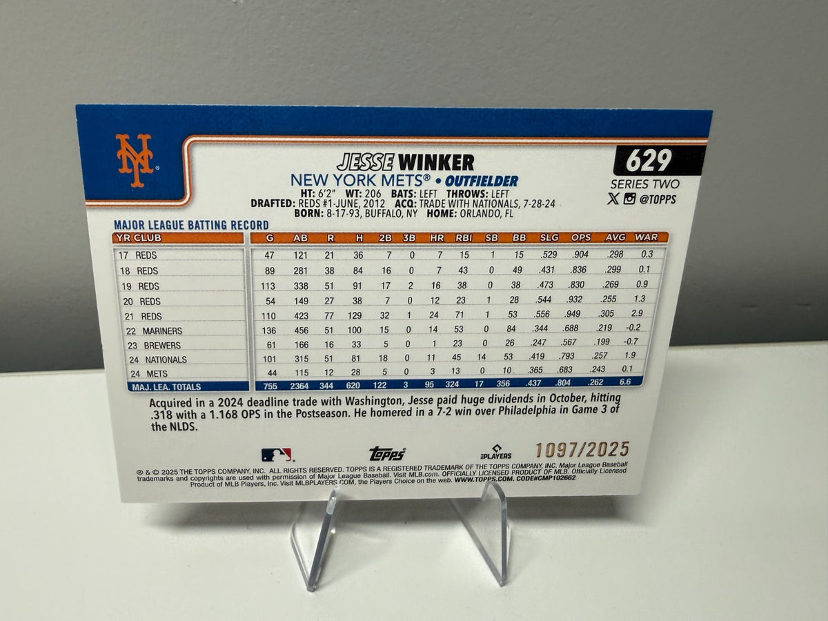 Jesse Winker 2025 Topps Series 2 Gold /2025 #629 Mets