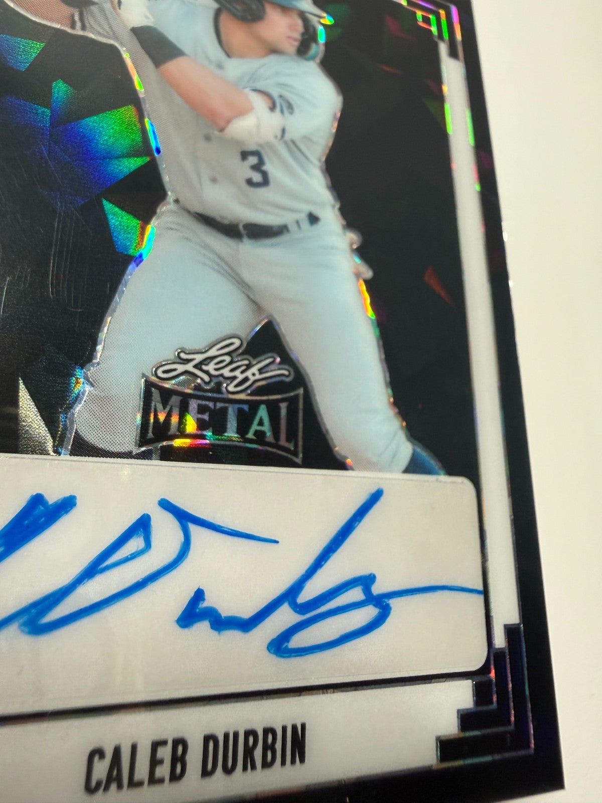 Caleb Durbin 2024 Leaf Metal Black Crystal Auto /2 #91A-CD2 Yankees