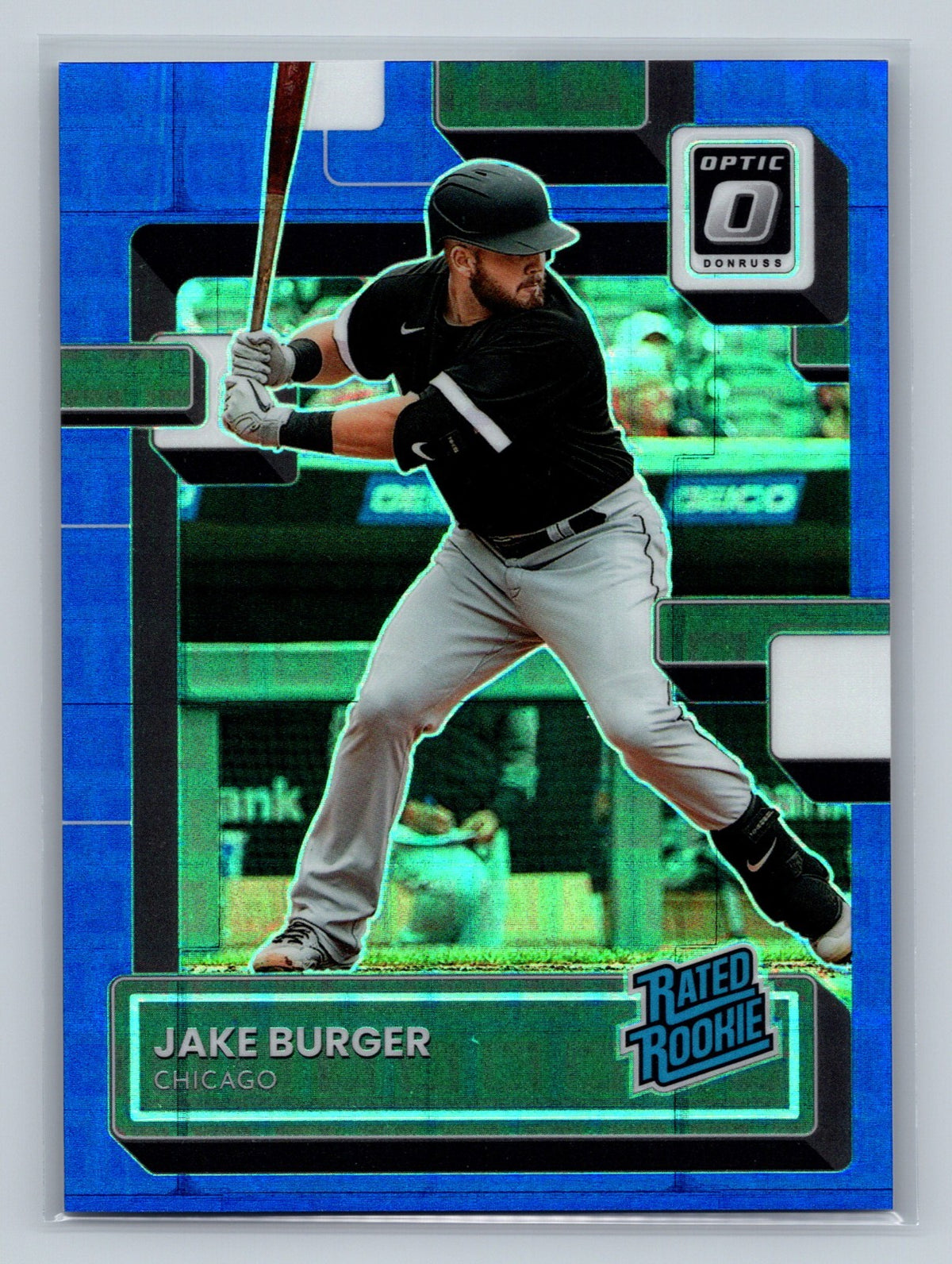 Jake Burger 2022 Donruss Optic Blue Velocity Refractor RC /99 #37 Chicago