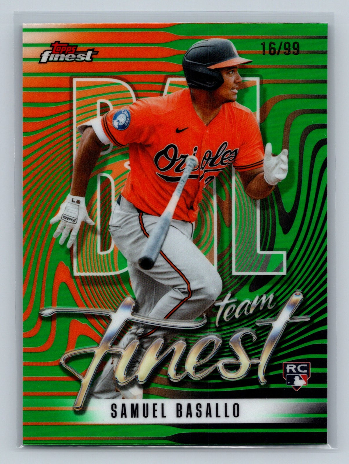 Samuel Basallo 2026 Topps Finest Team Finest Gree Refractor RC /99 #TF-25