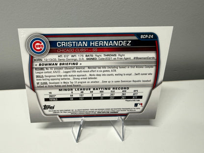 Cristian Hernandez 2023 Bowman Chrome Prospect Sapphire Aqua Refractor /55