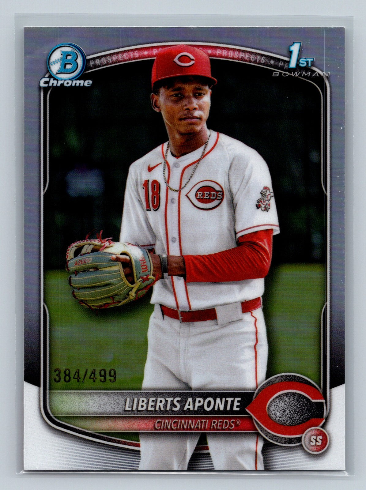 Liberts Aponte 2025 Bowman Chrome 1st Refractor /499 #BCP-174 Reds