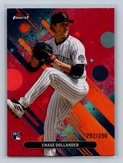 Chase Dollander 2025 Topps Finest Common Magenta Refractor RC /350 #66 Rockies