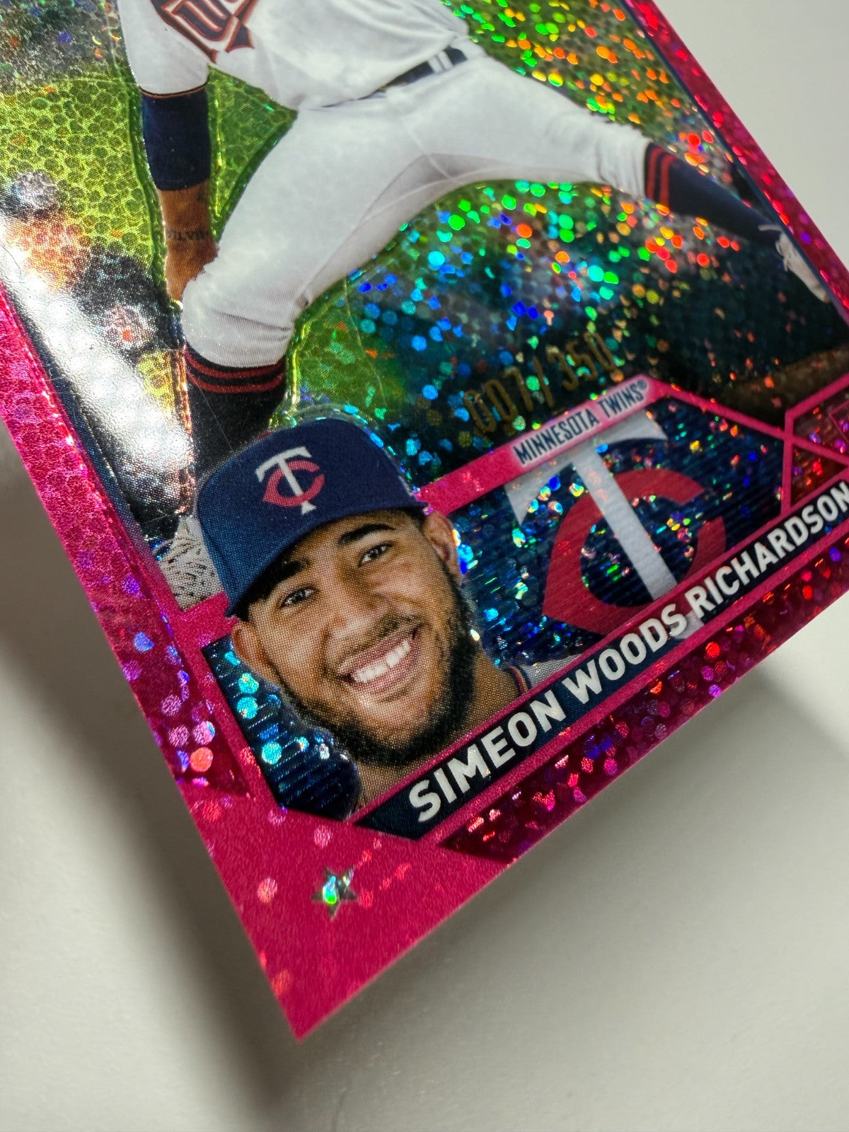 Simeon Woods Richardson 2023 Topps Chrome Magenta Speckle Refractor  RC /350