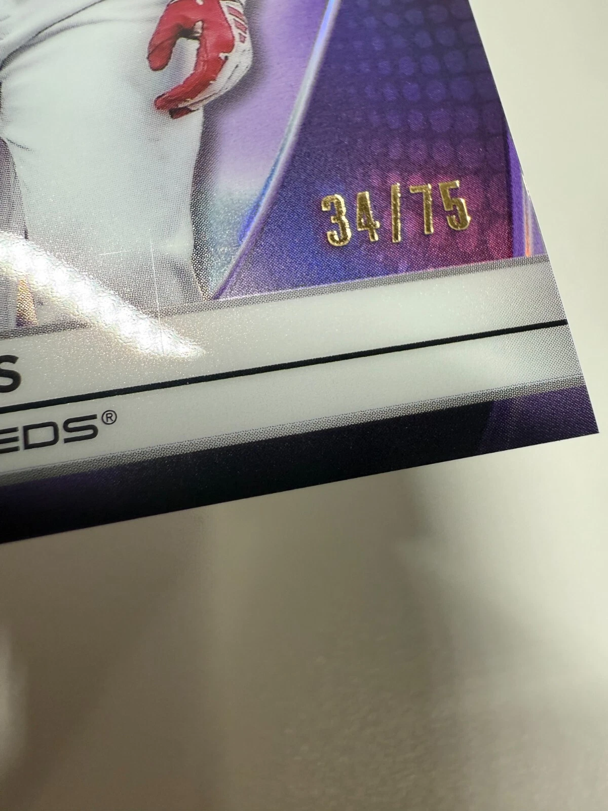 Rece Hinds 2025 Topps Chrome Black Purple Refractor RC /75 #149 Reds